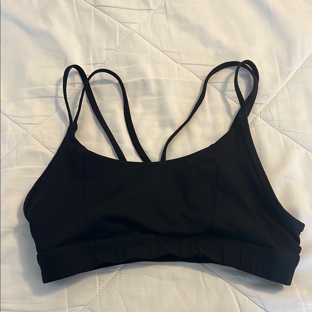 Born Primitive Black Sports Bra with Criss-Cross Straps and Scoop Neck